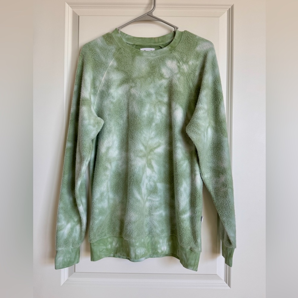 Feat Women’s Tie-Dye Fleece Crewneck Sweatshirt - Green & White